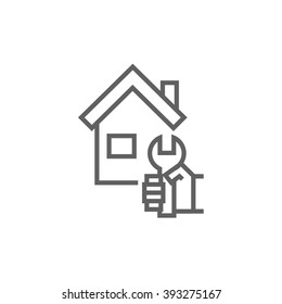 House repair line icon.