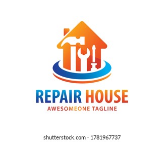 House Repair Logo Design, Concept, Icon, Symbol, Vector