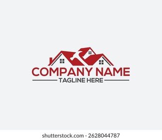 Modelo de design de logotipo de reparação de casa, modelo de logotipo de vetor de telhado