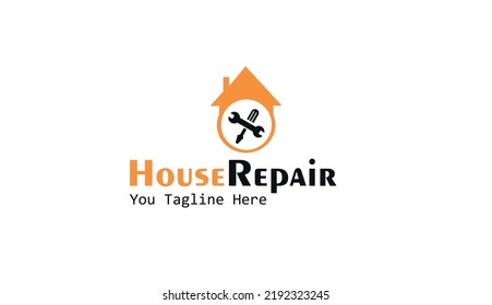 Logo-Design für Hausreparaturen. Vektorgrafik.
