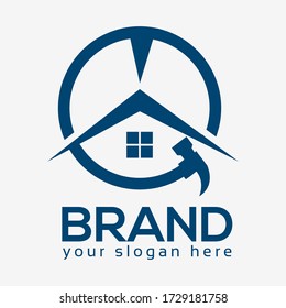 House Repair Logo, Flat design. Vector Illustration on white background