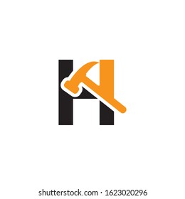 House repair logo. Tools icon. Roof repair logo. Repairs house sign. Home improvement icon.