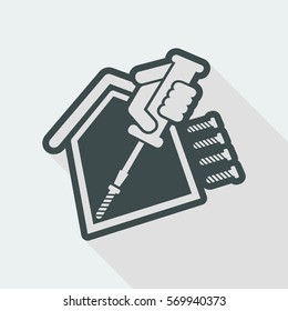 House repair - long shadow icon