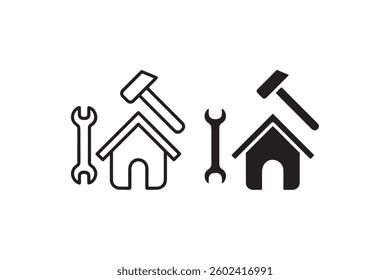House repair and maintenance icon design Vector