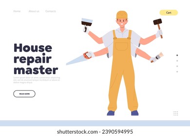 House repair master professional service online order landing page template with craftsman design