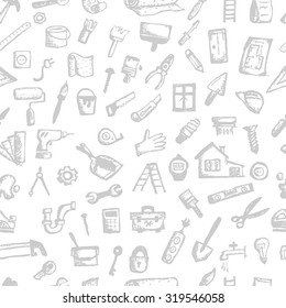 House repair, seamless pattern for your design. Vector illustration