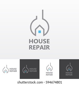 House repair services vector logo eps