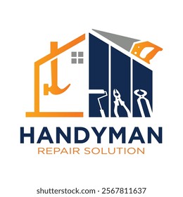 House repair tools logo. Handyman tools logo template.