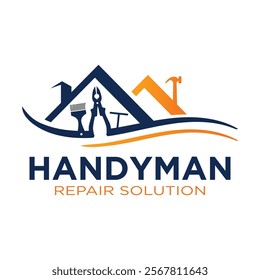 House repair tools logo. Handyman tools logo template.