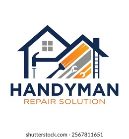 House repair tools logo. Handyman tools logo template.