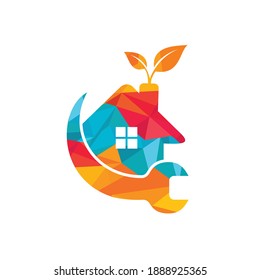 House repair vector logo design template. Home restoration and renovation service logo design.	
