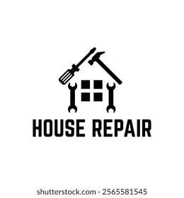 House Repairs logo design template vector illustration. House renovation symbol, icon.