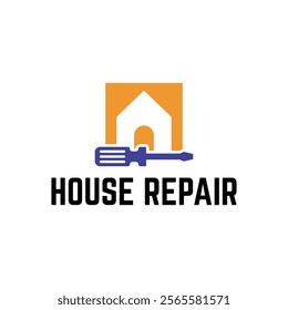 House Repairs logo design template vector illustration. House renovation symbol, icon.