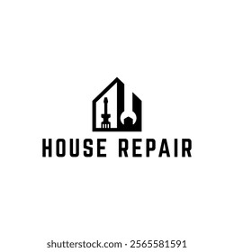 House Repairs logo design template vector illustration. House renovation symbol, icon.