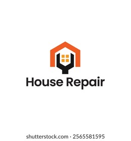 House Repairs logo design template vector illustration. House renovation symbol, icon.