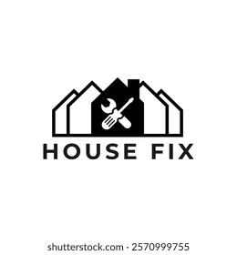 House Repairs logo design template vector illustration. House renovation symbol, icon.