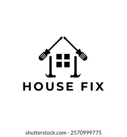 House Repairs logo design template vector illustration. House renovation symbol, icon.