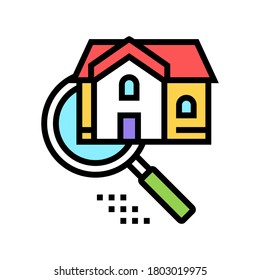 vector de icono de color de investigación de casa. signo de investigación de casa. ilustración de símbolo aislado