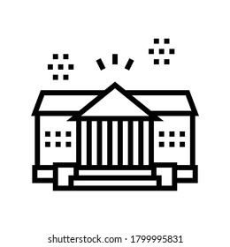 house residence line icon vector. house residence sign. isolated contour symbol black illustration