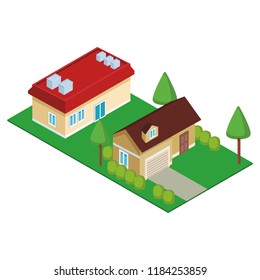 House residences isometric