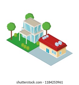 House residences isometric