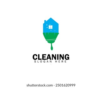 house residential commercial cleaning logo design vector icon symbol template