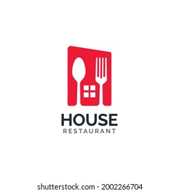 house restaurant logo design concept.
