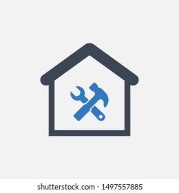 House Restoration Icon Concept Vector Illustration. Home Repair Icon Concept. Home Maintenance Service Icon.