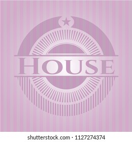 House retro pink emblem
