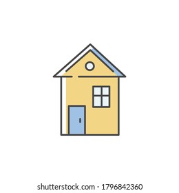 House RGB color icon. Suburban building. Home for living. Downtown dwelling. Real estate ownership. Cottage rental. Investment in property. Apartment amenity. Isolated vector illustration