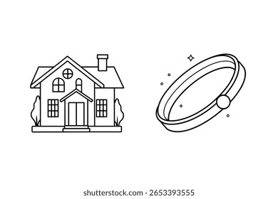 Casa y anillo de construcción de viviendas