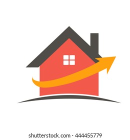 House Rising Arrow  Logo. Vector Graphic Design