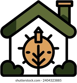 Haus mit steigendem Pfeil. Vektor-Icon-Illustration