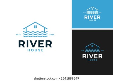 Design des House River Logos für Immobilien und Naturmarken