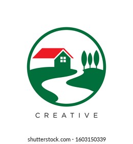 house river logo design. vector graphic element symbol