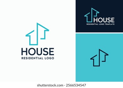 House Roof as Arrow for Residential Home Building Properties logo design