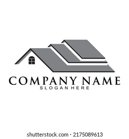 Logo del vector de construcción del techo