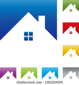 House, roof in different colors collection