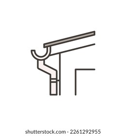 House Roof Gutter System vector concept colored icon or design element
