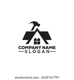 House Roof with Hammer Building Icon