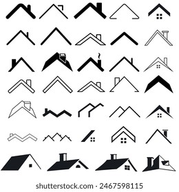 House Roof icon vector set. Roof illustration sign collection. Housetop symbol. Carpet logo.