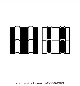 House roof icons set. Collection of outline vector icons of house roof for web design isolated on black and white background.