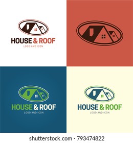 House & Roof Logo and Icon - Vector Illustration
