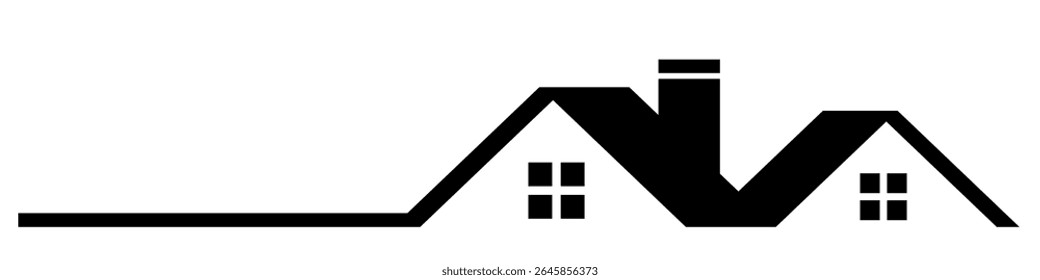 House roof logo vector, symbolizing shelter, home, and property. Ideal for real estate brands, construction companies, housing services, or architectural firms seeking a clear identity.
