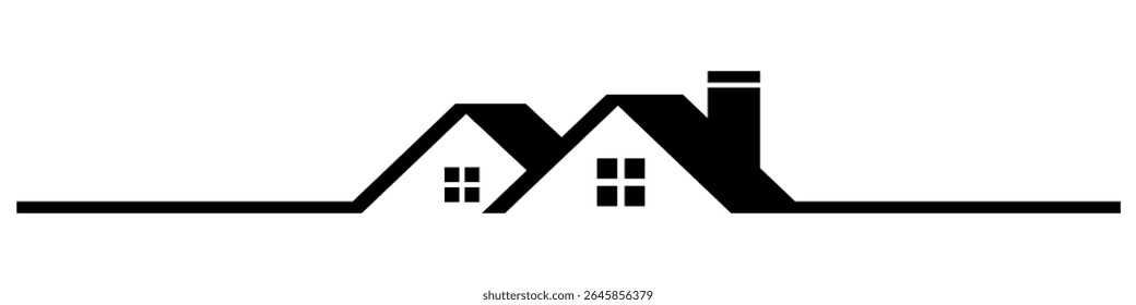 House roof logo vector, symbolizing shelter, home, and property. Ideal for real estate brands, construction companies, housing services, or architectural firms seeking a clear identity.