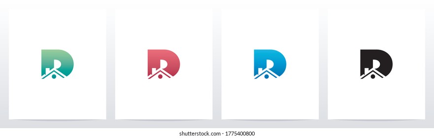 House Roof On Letter Logo Design D