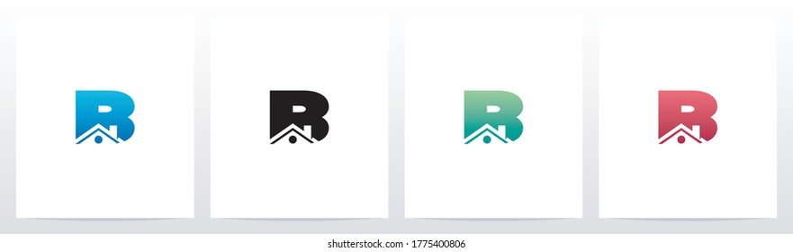 House Roof On Letter Logo Design B