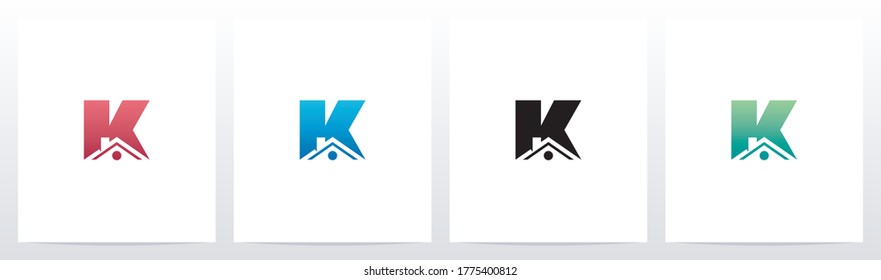 House Roof On Letter Logo Design K