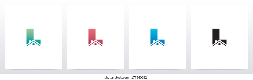 House Roof On Letter Logo Design L