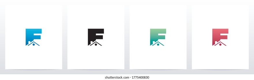 House Roof On Letter Logo Design F